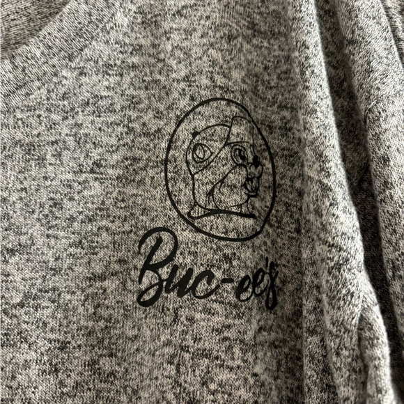 Bucee’s Cozy Heather Gray Casual Lounge Long Sleeve Pajama Tee - Picture 3 of 4